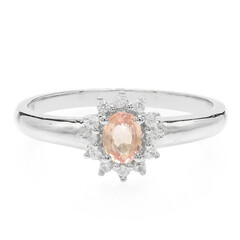 Bague en argent et Saphir Padparadscha