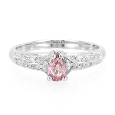 Bague en argent et Saphir Padparadscha