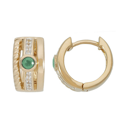 Boucles d'oreilles en argent et Emeraude de Zambie