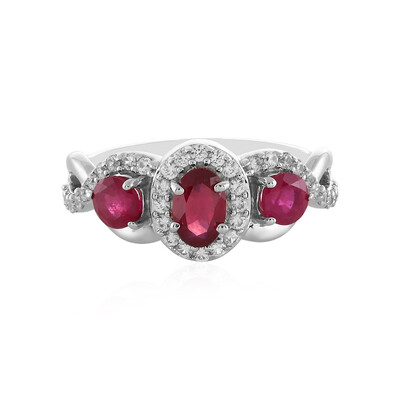 Bague en argent et Rubis de Madagascar