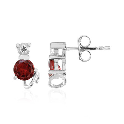 Boucles d'oreilles en argent et Grenat du Mozambique