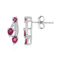 Boucles d'oreilles en argent et Rubis de Madagascar