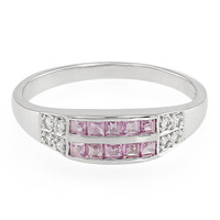 Bague en argent et Saphir rose de Ceylan