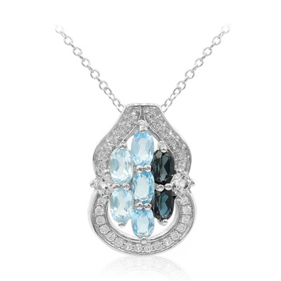 Collier en argent et Topaze bleu de Londres