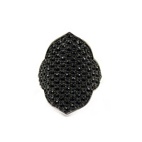 Bague en argent et Spinelle noir