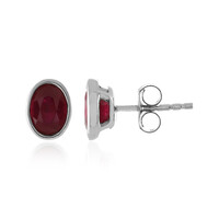 Boucles d'oreilles en argent et Rubis de Madagascar