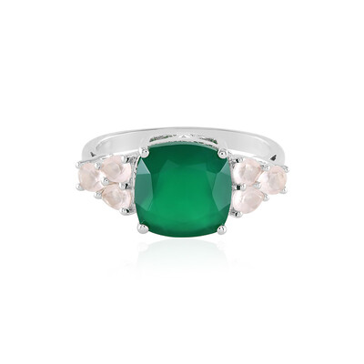 Bague en argent et Onyx vert