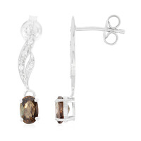 Boucles d'oreilles en argent et Zircon cannelle