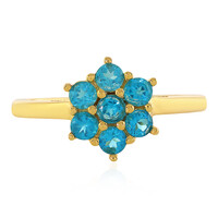 Bague en argent et Apatite bleu néon