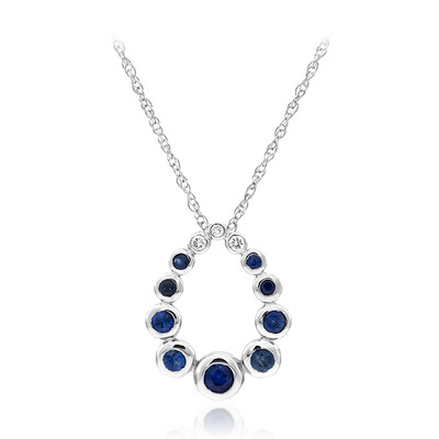 Collier en or et Saphir bleu de Ceylan