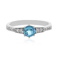 Bague en argent et Topaze bleu Suisse