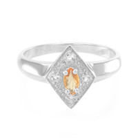 Bague en argent et Saphir orange