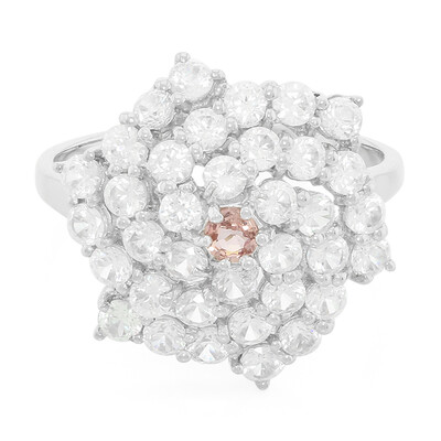 Bague en argent et Saphir Padparadscha