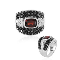 Bague en argent et Grenat du Mozambique