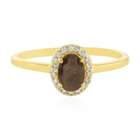 Bague en argent et Saphir chocolat