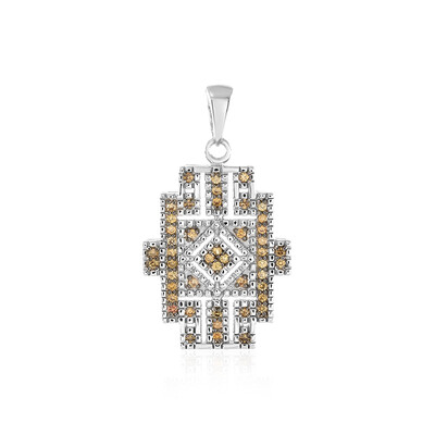 Pendentif en argent et Zircon cognac