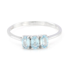 Bague en argent et Tourmaline cuprifère