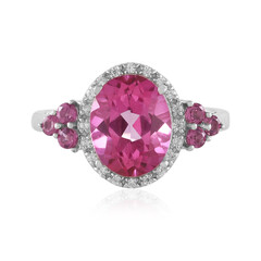 Bague en argent et Topaze rose