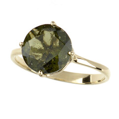 Bague en or et Moldavite
