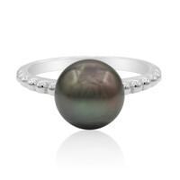 Bague en argent et Perle de culture d'eau douce (TPC)