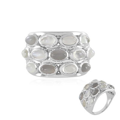 Bague en argent et Pierre de Lune blanche (KM by Juwelo)