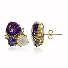 Boucles d'oreilles en argent et Améthyste de Zambie