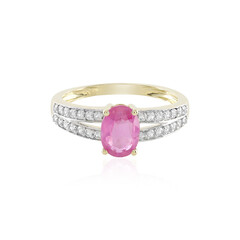Bague en or et Saphir rose de Madagascar