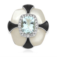 Bague en or et Aigue-Marine du Brésil AAA (CIRARI)
