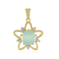Pendentif en argent et Calcédoine d'eau