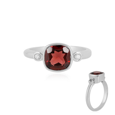 Bague en argent et Grenat du Mozambique