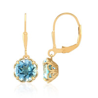 Boucles d'oreilles en argent et Topaze bleu ciel