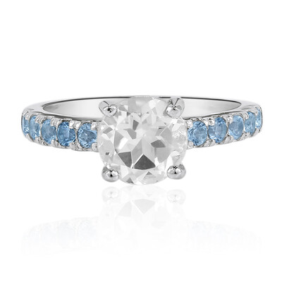 Bague en argent et Topaze blanche