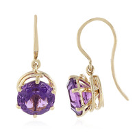 Boucles d'oreilles en or et Améthyste AAA de Kalomo (PHANTASIA)