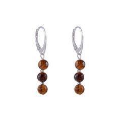 Boucles d'oreilles en argent et Œil de Tigre
