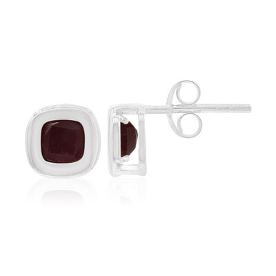 Boucles d'oreilles en argent et Rubis