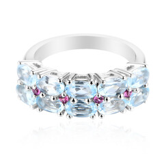 Bague en argent et Topaze bleu ciel