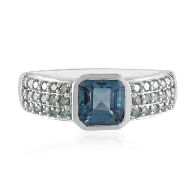 Bague en or et Topaze bleu de Londres (KM by Juwelo)
