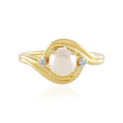 Bague en argent et Perle blanche de culture d'eau douce