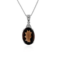 Collier en argent et Quartz fumé