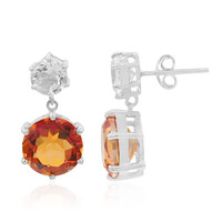 Boucles d'oreilles en argent et Quartz mystique rouge du soir