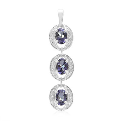 Pendentif en argent et Quartz Myrtille