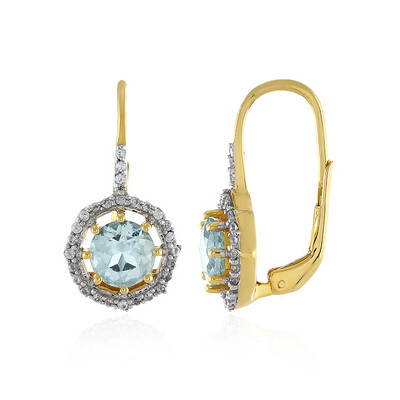 Boucles d'oreilles en argent et Topaze bleu ciel