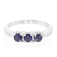 Bague en argent et Iolite de Ceylan