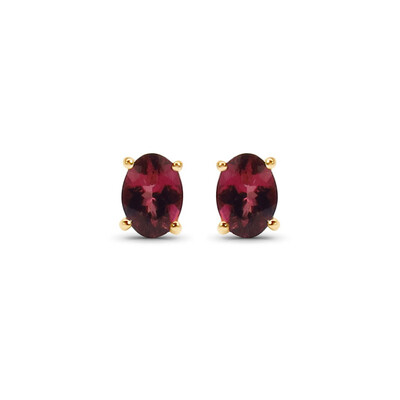 Boucles d'oreilles en or et Tourmaline rose