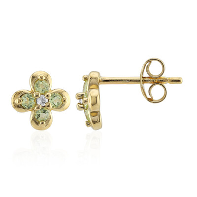 Boucles d'oreilles en argent et Péridot de Birmanie