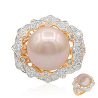 Bague en or et Perle Ming pêche royale (TPC)