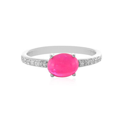Bague en argent et Opale rose d'Éthiopie