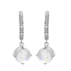 Boucles d'oreilles en argent et Pierre de lune de Tanzanie
