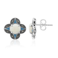 Boucles d'oreilles en argent et Opale blanche