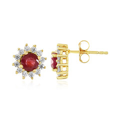 Boucles d'oreilles en argent et Rubis de Madagascar